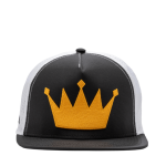 Crowned Gold Black & White Hat